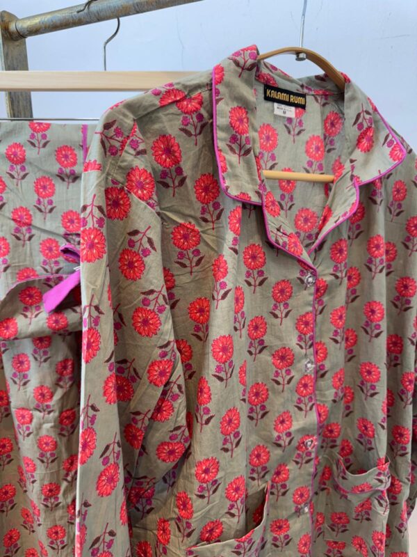 Pijama Largo de Algodón CALA – Hecho a Mano en la India - Imagen 3