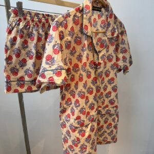 Pijama Corto de Algodón Mandala - Hecho a mano en la India