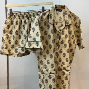 Pijama Corto de Algodón Indie - Hecho a Mano en la India