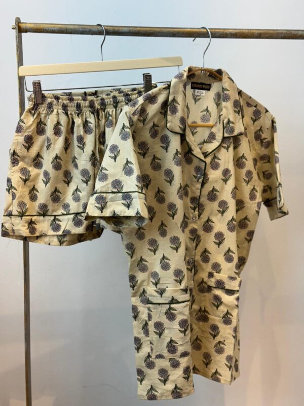 Pijama Corto de Algodón Indie - Hecho a Mano en la India