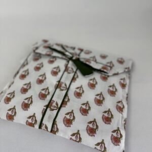 Pijama Corto de Algodón Nindra Roja - Hecho a Mano en India