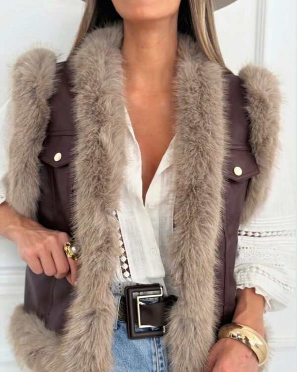 Chaleco Furry Bordeaux